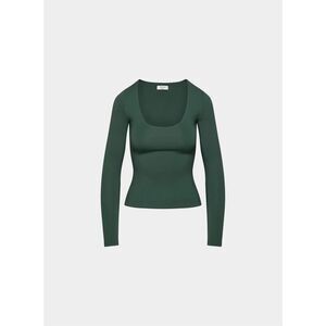 Aritzia Babaton Contour Long Sleeve Cropped Top Green Size Small